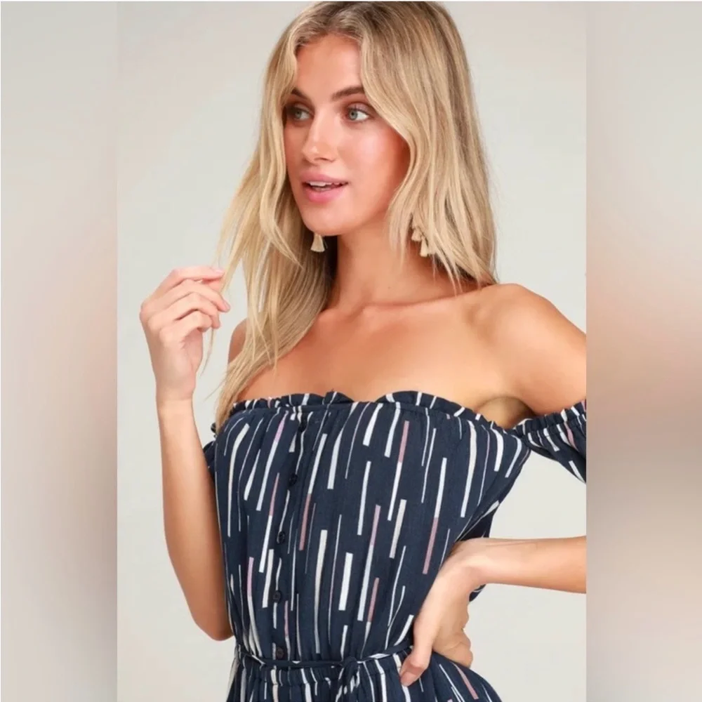 Lulus True Radiance Off-the-Shoulder Jumpsuit NWT